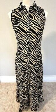 Vintage Hannah Hardy Size 4 Maxi Dress Animal Print . Boho Chic.